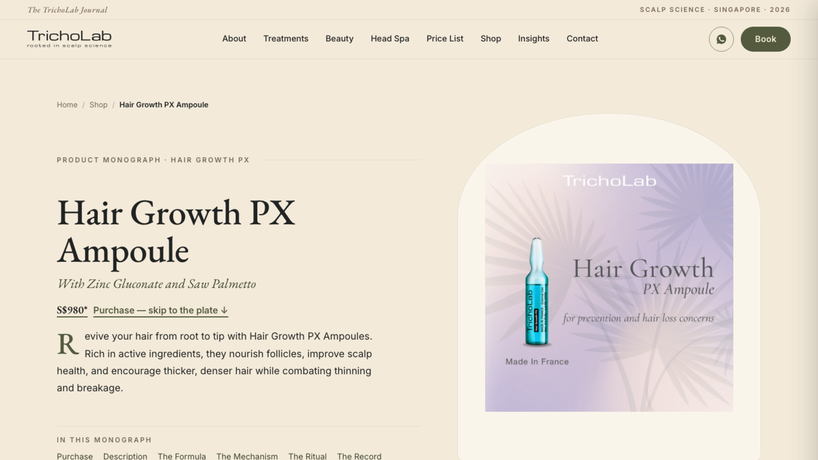 Claude botanical product page hero