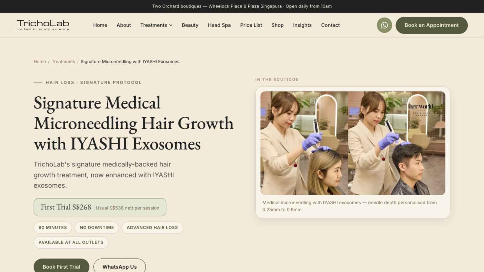 Claude proof-led treatment page hero