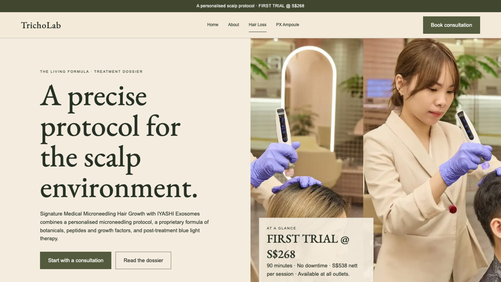 Codex botanical Hair Loss treatment page hero