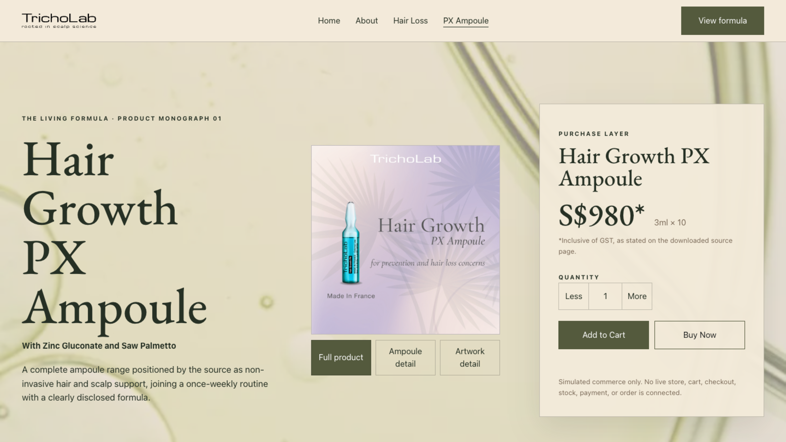 Codex botanical PX Ampoule product page hero