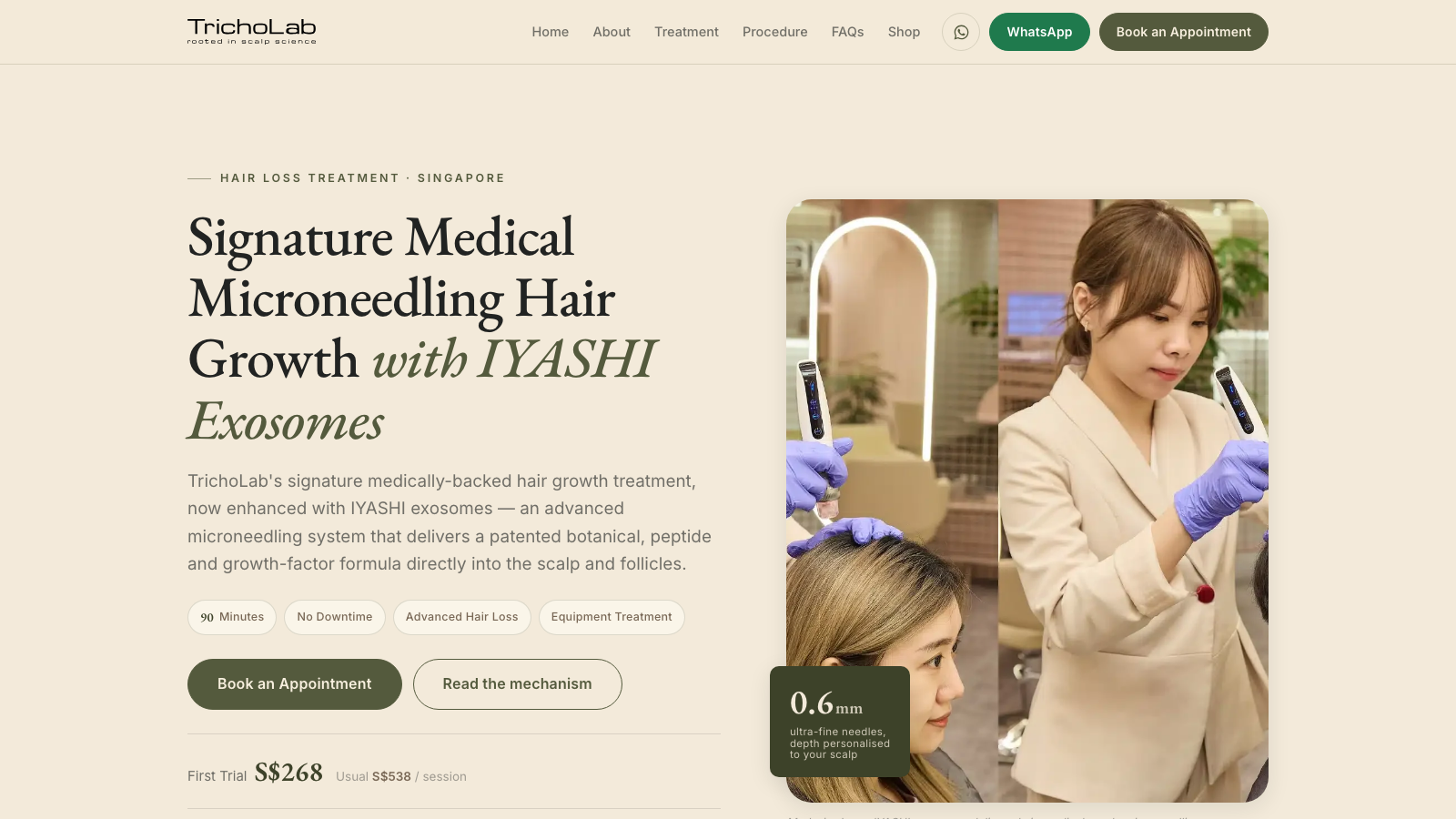 GLM proof-led Hair Loss treatment page hero